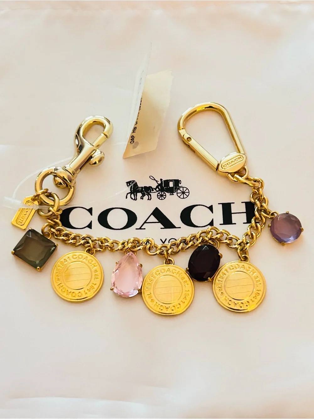 VINTAGE EXTREMELY RARE Coach 1941 Swag Bag Charm/ Keychain/ Bracelet - Picture 15 of 16
